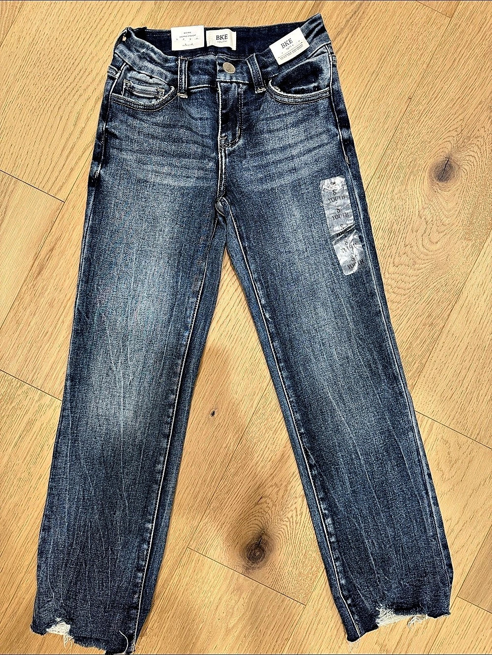 BKE Mini Andi Cropped Straight Girls Size 8 Blue Cropped Straight Jeans